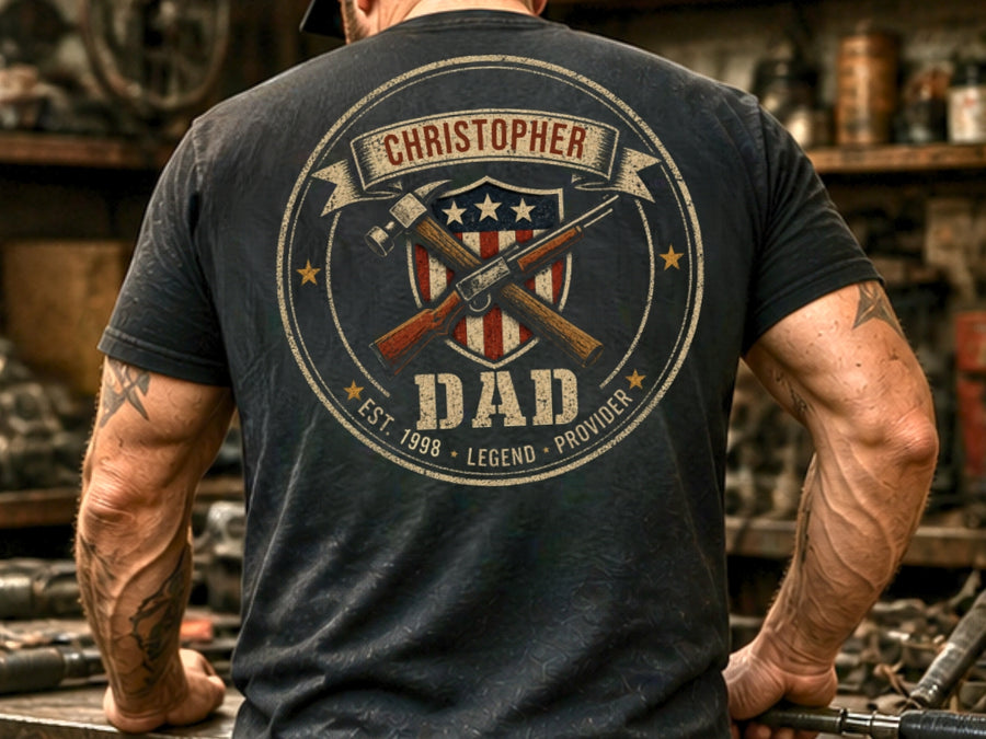 Personalized Customizable Dad Shirt, Custom Name Father’s Day Gift for Men