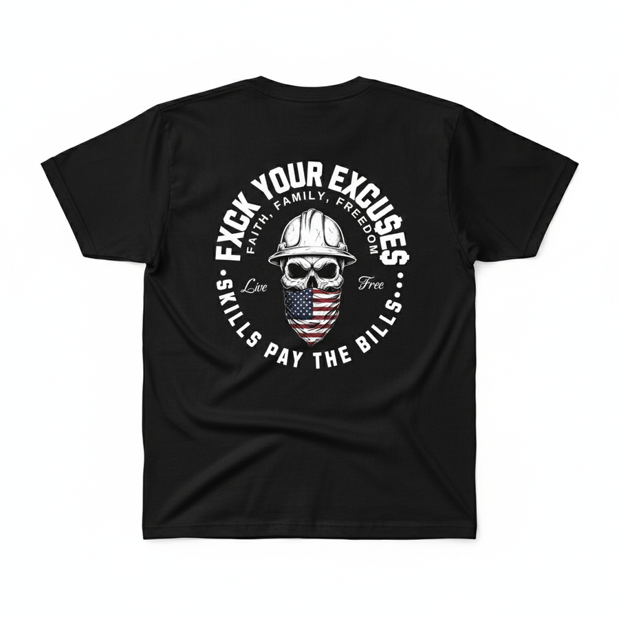 Craneaholics Faith Family Freedom Graphic T-Shirt – Unisex Blue Collar Workwear Tee