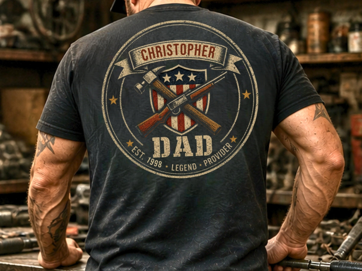Personalized Customizable Dad Shirt, Custom Name Father’s Day Gift for Men