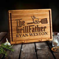 Premium Personalized BBQ Cutting Board Gift Set — Custom Engraved Father's Day Gift for Dad — image 2