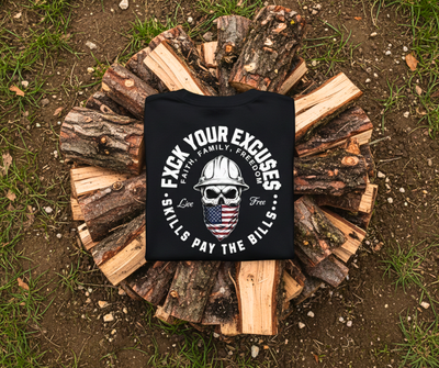 Faith, Family, Freedom American blue collar t shirt