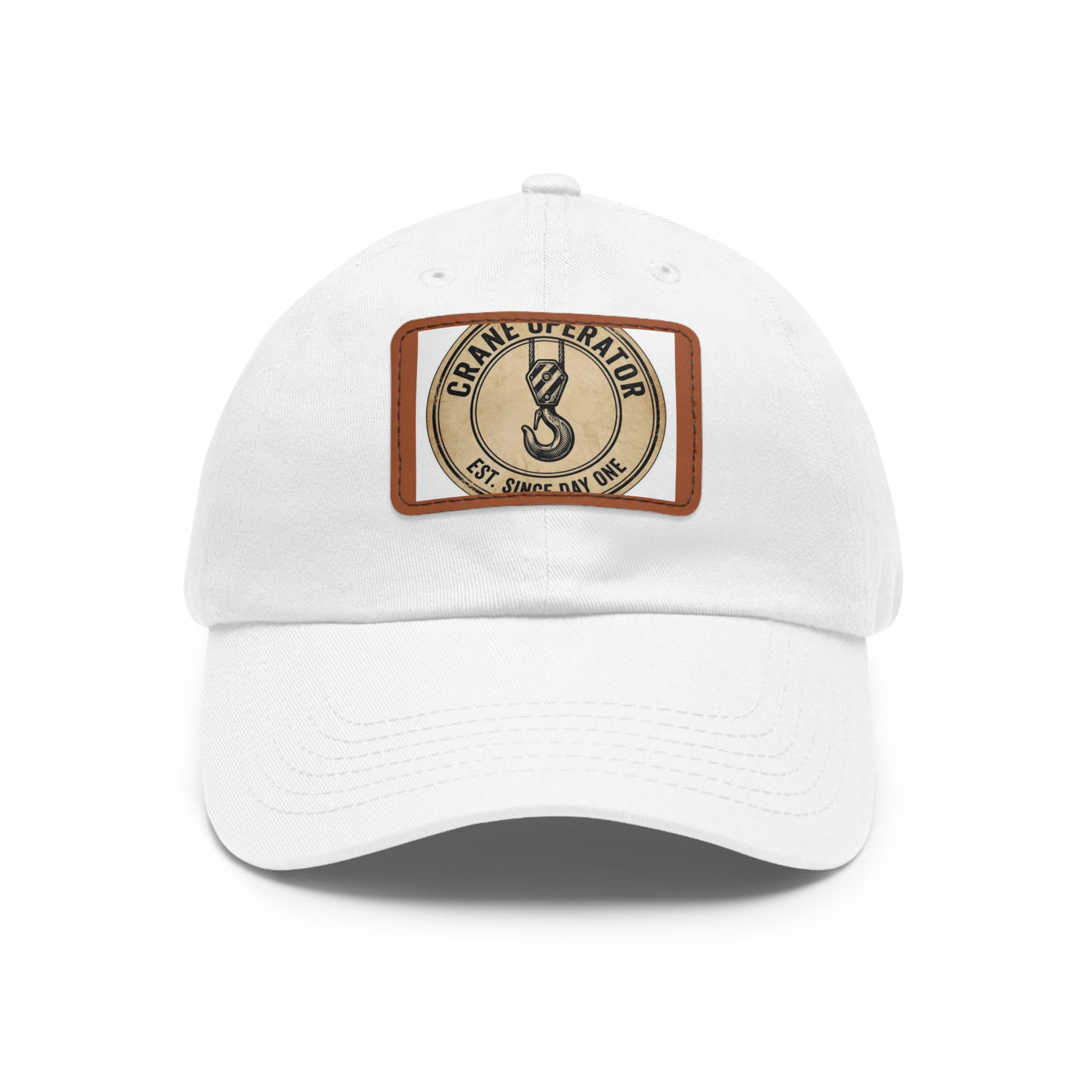 Crane Operator Dad Hat | Leather Patch Cap | Craneaholics Operator Hat