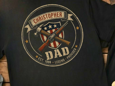 Personalized Customizable Dad Shirt, Custom Name Father’s Day Gift for Men