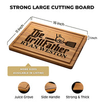 Premium Personalized BBQ Cutting Board Gift Set — Custom Engraved Father's Day Gift for Dad — image 4