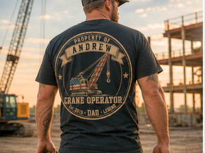 Personalized Crane Operator Dad Shirt