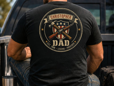 Personalized Customizable Dad Shirt, Custom Name Father’s Day Gift for Men