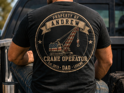 Personalized Crane Operator Dad Shirt