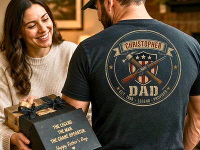 Personalized Customizable Dad Shirt, Custom Name Father’s Day Gift for Men