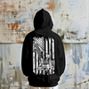 Hoodie that celebrate blue collar workers with american flag crane operator logo on back