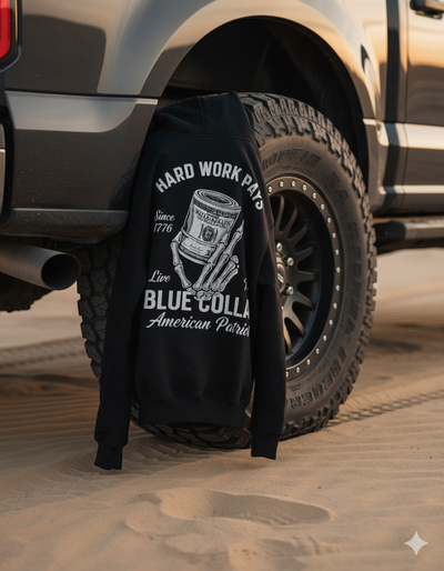 American Grind Mens Blue Collar Premium Hoodie
