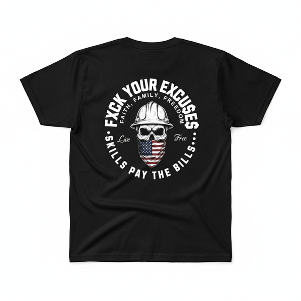 Craneaholics Faith Family Freedom Graphic T-Shirt – Unisex Blue Collar Workwear Tee