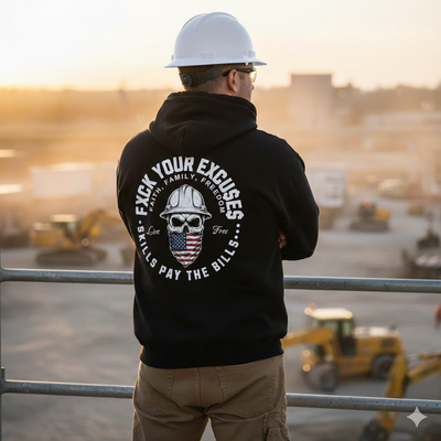 Faith, Family, Freedom American Blue Collar Premium Hoodie