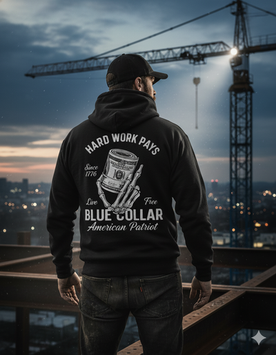 American Grind Mens Blue Collar Premium Hoodie