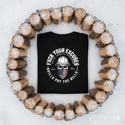 Faith, Family, Freedom American blue collar t shirt