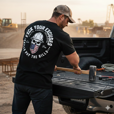 Faith, Family, Freedom American blue collar t shirt