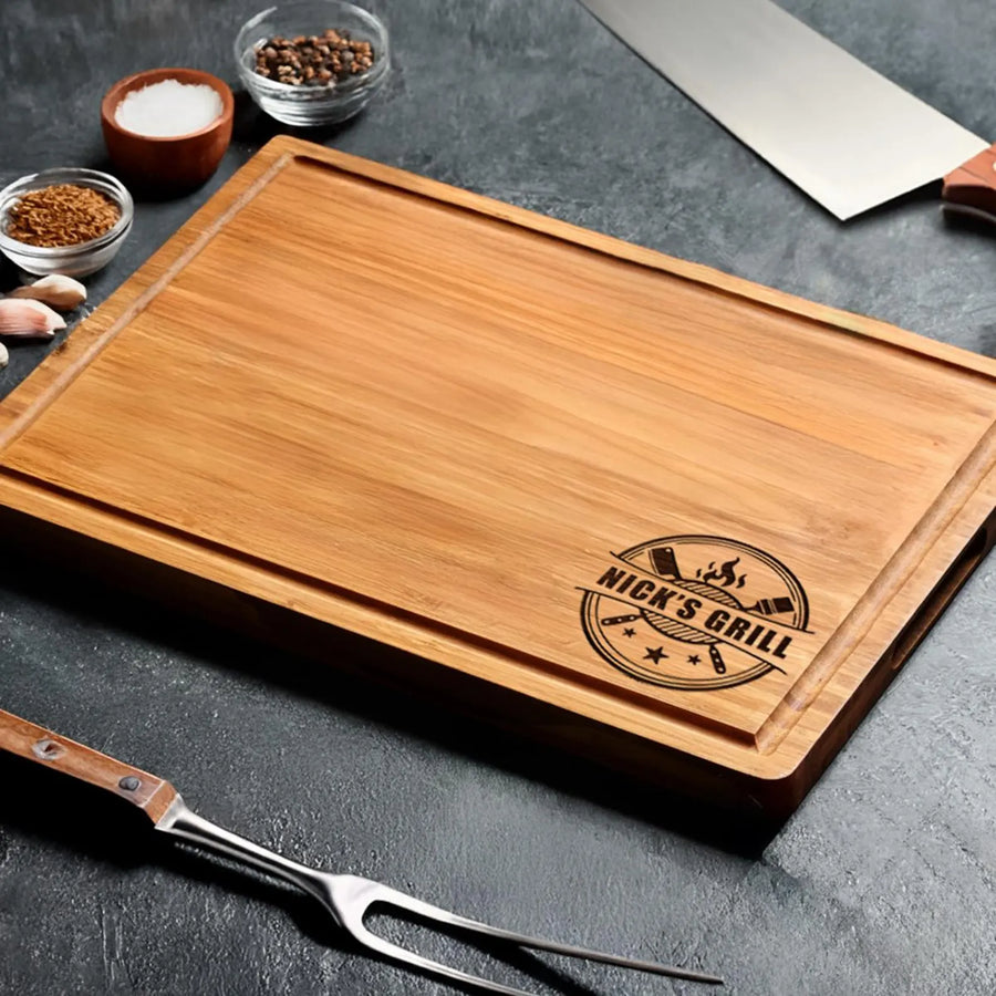 Corner Design V2 — Personalized BBQ Cutting Board for Dad alternate view